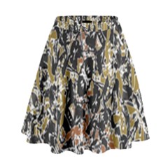 Modern Camo Tropical Print Design High Waist Skirt by dflcprintsclothing