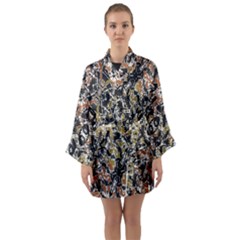 Modern Camo Tropical Print Design Long Sleeve Satin Kimono