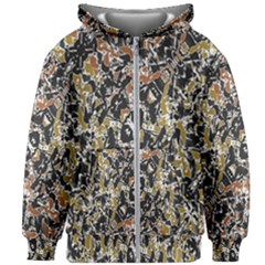 Modern Camo Tropical Print Design Kids  Zipper Hoodie Without Drawstring by dflcprintsclothing