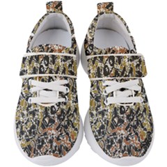 Modern Camo Tropical Print Design Kids  Velcro Strap Shoes by dflcprintsclothing