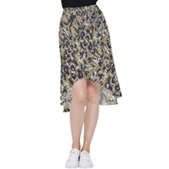 Modern Camo Tropical Print Design Frill Hi Low Chiffon Skirt by dflcprintsclothing