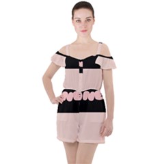 Janet1 Ruffle Cut Out Chiffon Playsuit by Janetaudreywilson