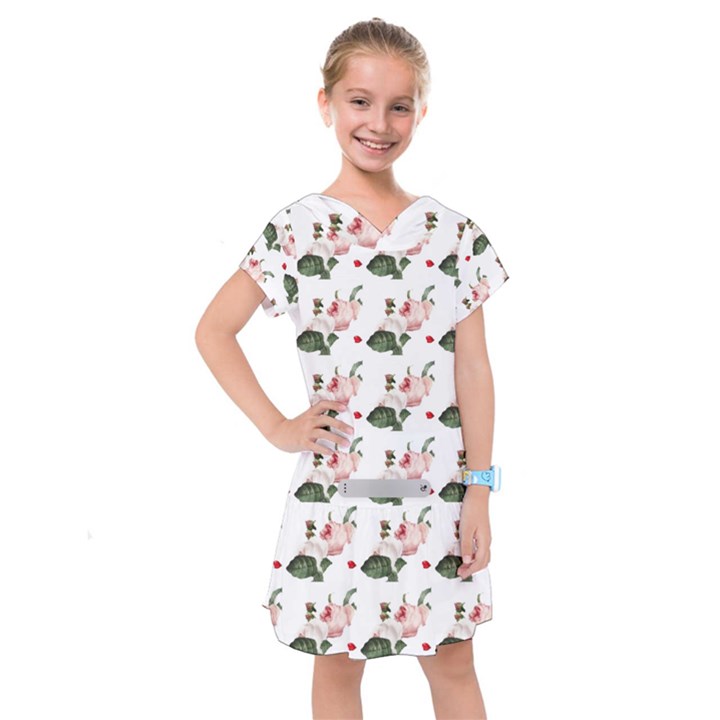 Love Spring Floral Kids  Drop Waist Dress