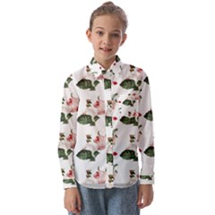 Love Spring Floral Kids  Long Sleeve Shirt by Janetaudreywilson