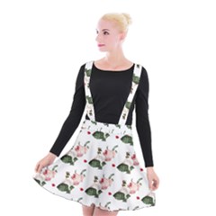 Love Spring Floral Suspender Skater Skirt by Janetaudreywilson