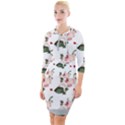 Love Spring Floral Quarter Sleeve Hood Bodycon Dress View1