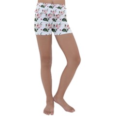 Love Spring Floral Kids  Lightweight Velour Yoga Shorts by Janetaudreywilson