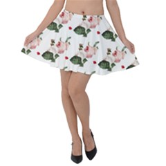 Love Spring Floral Velvet Skater Skirt by Janetaudreywilson