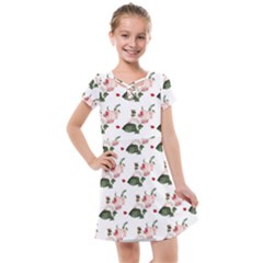 Love Spring Floral Kids  Cross Web Dress by Janetaudreywilson