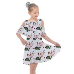 Love Spring Floral Kids  Shoulder Cutout Chiffon Dress by Janetaudreywilson