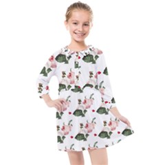 Love Spring Floral Kids  Quarter Sleeve Shirt Dress by Janetaudreywilson