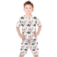 Love Spring Floral Kids  Tee And Shorts Set by Janetaudreywilson