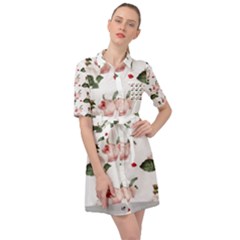 Love Spring Floral Belted Shirt Dress by Janetaudreywilson