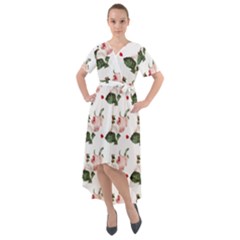 Love Spring Floral Front Wrap High Low Dress by Janetaudreywilson