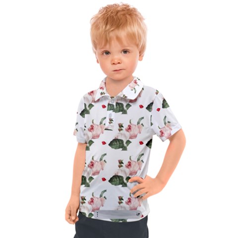 Love Spring Floral Kids  Polo Tee by Janetaudreywilson