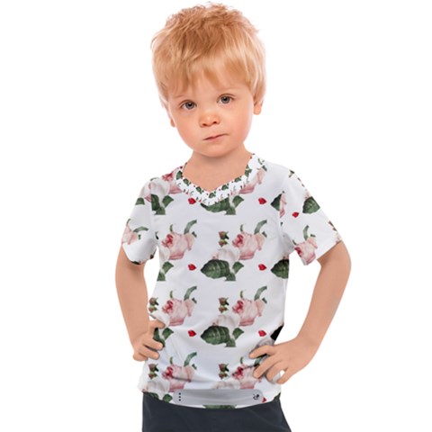 Love Spring Floral Kids  Sports Tee by Janetaudreywilson