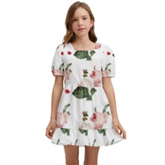 Love Spring Floral Kids  Short Sleeve Dolly Dress by Janetaudreywilson