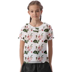 Love Spring Floral Kids  Frill Chiffon Blouse by Janetaudreywilson