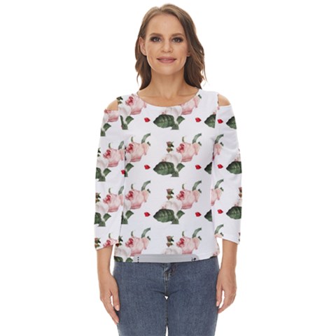 Love Spring Floral Cut Out Wide Sleeve Top by Janetaudreywilson