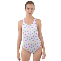 Valentines Day Candy Hearts Pattern - White Cut-out Back One Piece Swimsuit by JessySketches