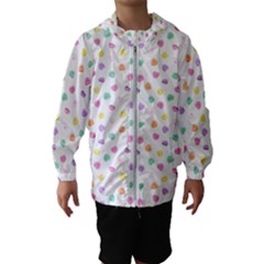 Valentines Day Candy Hearts Pattern - White Kids  Hooded Windbreaker by JessySketches