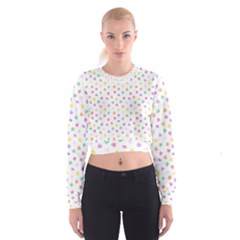 Valentines Day Candy Hearts Pattern - White Cropped Sweatshirt