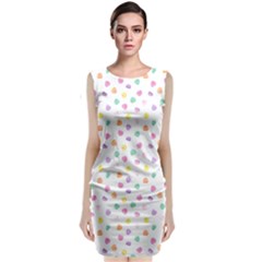 Valentines Day Candy Hearts Pattern - White Sleeveless Velvet Midi Dress by JessySketches