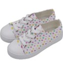 Valentines Day Candy Hearts Pattern - White Kids  Low Top Canvas Sneakers View2