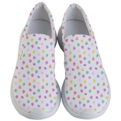 Valentines Day Candy Hearts Pattern - White Women s Lightweight Slip Ons by JessySketches