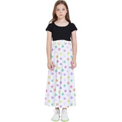 Valentines Day Candy Hearts Pattern - White Kids  Flared Maxi Skirt by JessySketches