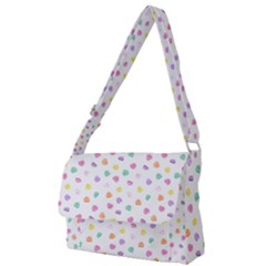 Valentines Day Candy Hearts Pattern - White Full Print Messenger Bag (s) by JessySketches