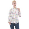 Valentines Day Candy Hearts Pattern - White Women s Long Sleeve Pocket Shirt View1