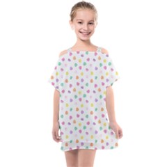 Valentines Day Candy Hearts Pattern - White Kids  One Piece Chiffon Dress by JessySketches