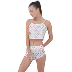 Valentines Day Candy Hearts Pattern - White Summer Cropped Co-ord Set by JessySketches