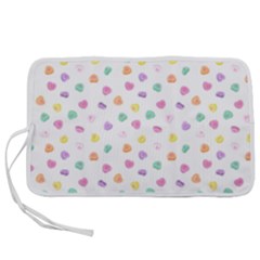 Valentines Day Candy Hearts Pattern - White Pen Storage Case (m) by JessySketches