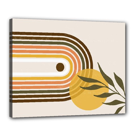 Sun Moon Leaves Boho Minimalist Canvas 20  X 16  (stretched)