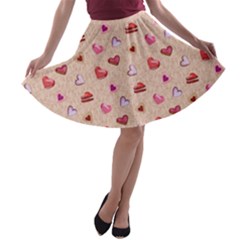 Sweet Heart A-line Skater Skirt by SychEva