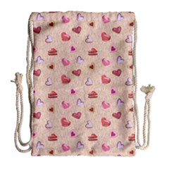 Sweet Heart Drawstring Bag (large) by SychEva