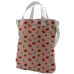 Sweet Heart Canvas Messenger Bag by SychEva