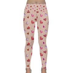 Sweet Heart Lightweight Velour Classic Yoga Leggings by SychEva