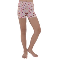 Sweet Heart Kids  Lightweight Velour Yoga Shorts by SychEva