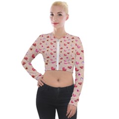 Sweet Heart Long Sleeve Cropped Velvet Jacket by SychEva