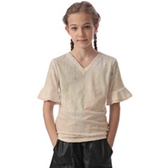 Wood Floor Art Kids  V-neck Horn Sleeve Blouse