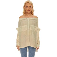 Wood Floor Art Off Shoulder Chiffon Pocket Shirt by garbd