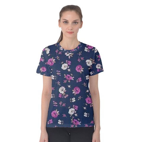 Flowers Pattern Women s Cotton Tee by Sparkle