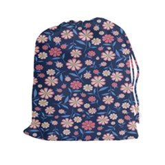 Flowers Pattern Drawstring Pouch (2xl) by Sparkle