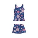 Flowers Pattern Kids  Boyleg Swimsuit View1