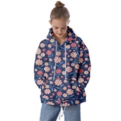 Flowers Pattern Kids  Oversized Hoodie by Sparkle