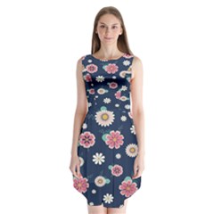 Flowers Pattern Sleeveless Chiffon Dress   by Sparkle