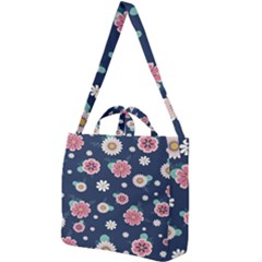 Flowers Pattern Square Shoulder Tote Bag by Sparkle